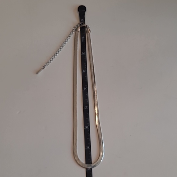 Stainless Steel Silver Herringbone Necklace 5mm Snake Chain 8" Hang Length - Picture 12 of 17